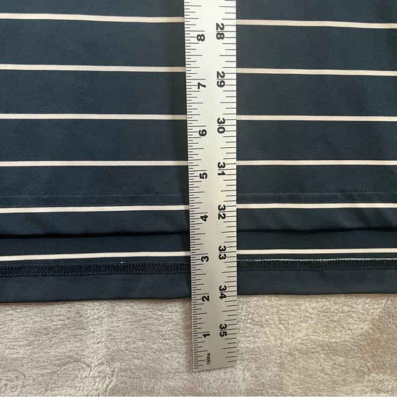 Turtleson Polo Shirt Mens XXL blue white Stripe Stretch Performance Golf NWOT - Picture 5 of 6